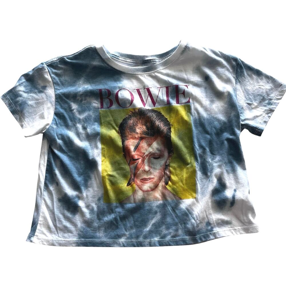 David Bowie Women’s SM Tie Dye Cropped T-shirt
